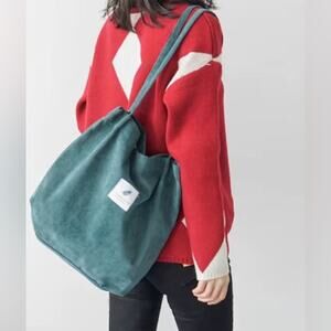 Notebook therapy green cord tote bag